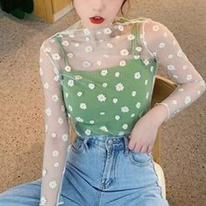 Women Korean Style Mesh Top